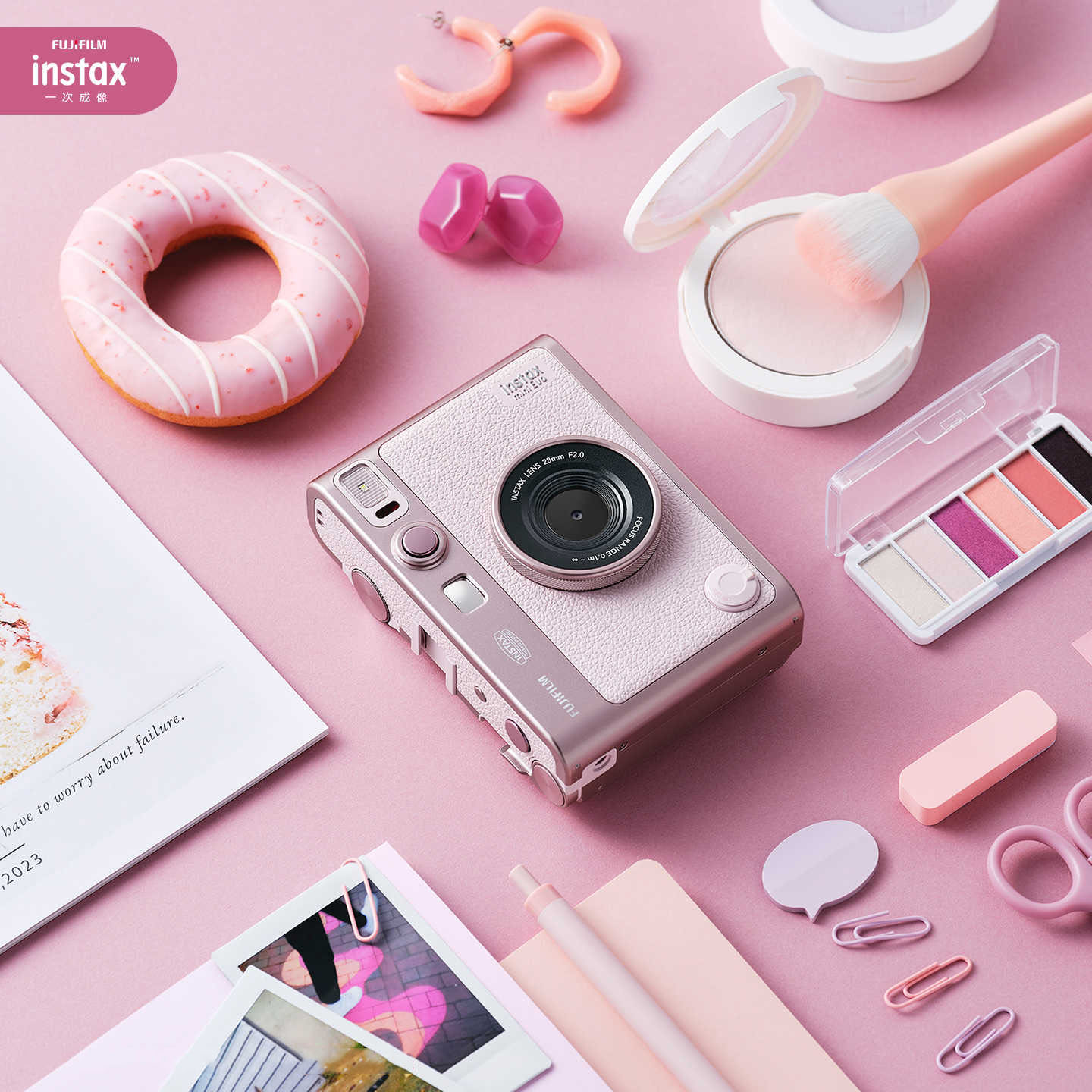 Photography Young - กล้องฟูจิฟิล์ม มินิ อีโว กล้องถ่ายภาพสำหรับวัยรุ่น กล้องสไตล์เรโทร (อุปกรณ์เสริมเคสแนวตั้ง