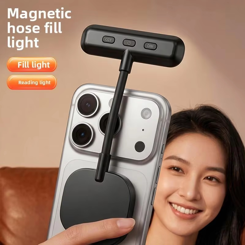 Photography Videos - ไฟเติมโทรศัพท์มือถือแบบแม่เหล็ก, ไฟเสริมความงามขนาดเล็กพกพา 3 สี สำหรับถ่ายภาพ วิดีโอ