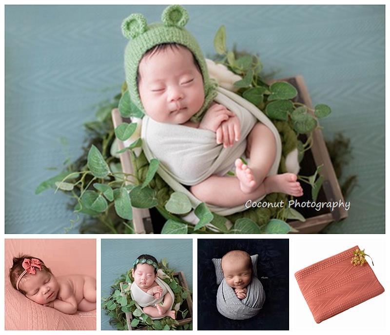 Photography Young - ถักกัญชาลายพื้นหลังผ้าห่มผ้า Props ทารกแรกเกิดทารกเด็กผ้าห่มพื้นหลังการถ่ายภาพเด็ก