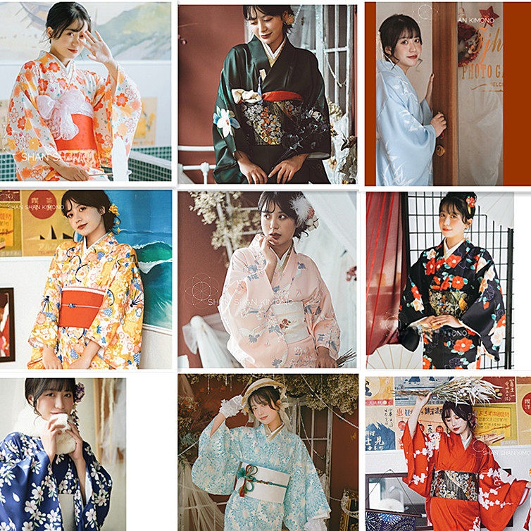 Photography Young - ชุดคอสเพลย์สไตล์กิโมโนแบบดั้งเดิมของญี่ปุ่น น่ารัก เหมาะสำหรับถ่ายภาพ ชุดสาวงาม แฟชั่นสำหรับสาวๆ วัยรุ่น