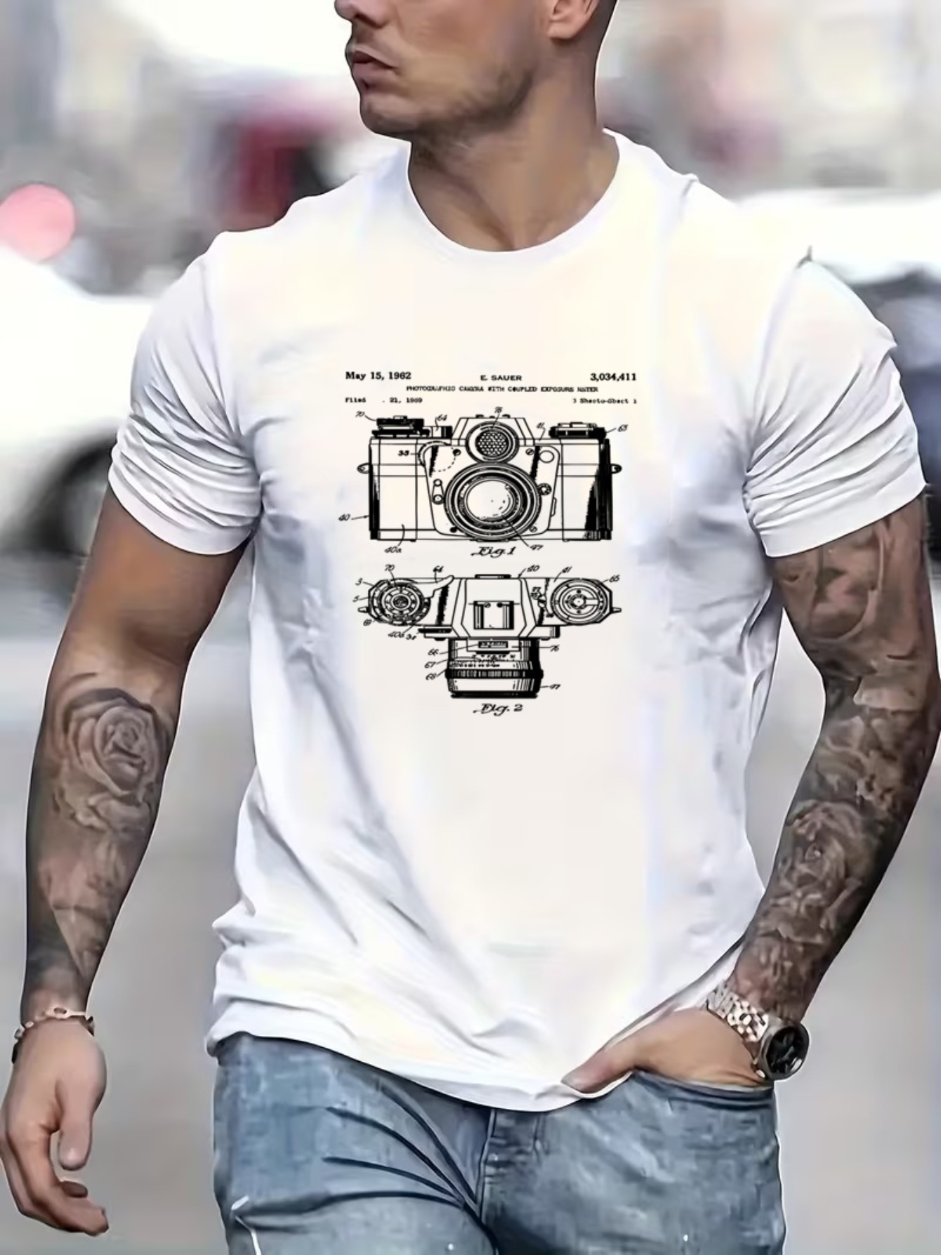 เสื้อยืดพิมพ์ลายสำหรับผู้ชาย ล - Photography Sim บทวิจารณ์และราคา